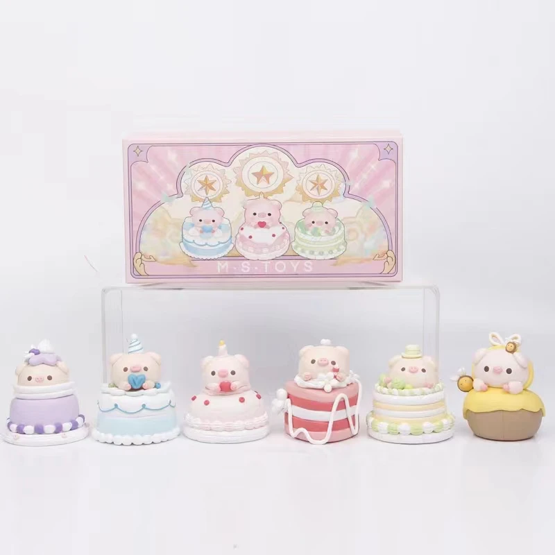 New design cute cartoon ornament figure Piggy Cake topper Blind Box