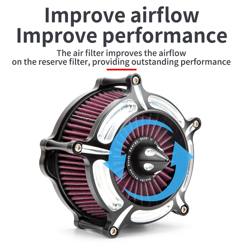 Modification Accessory CNC Aluminium Alloy turbine tip Intakes Cleaner Motorcycle Air Filter For Harley XL883 XL1200