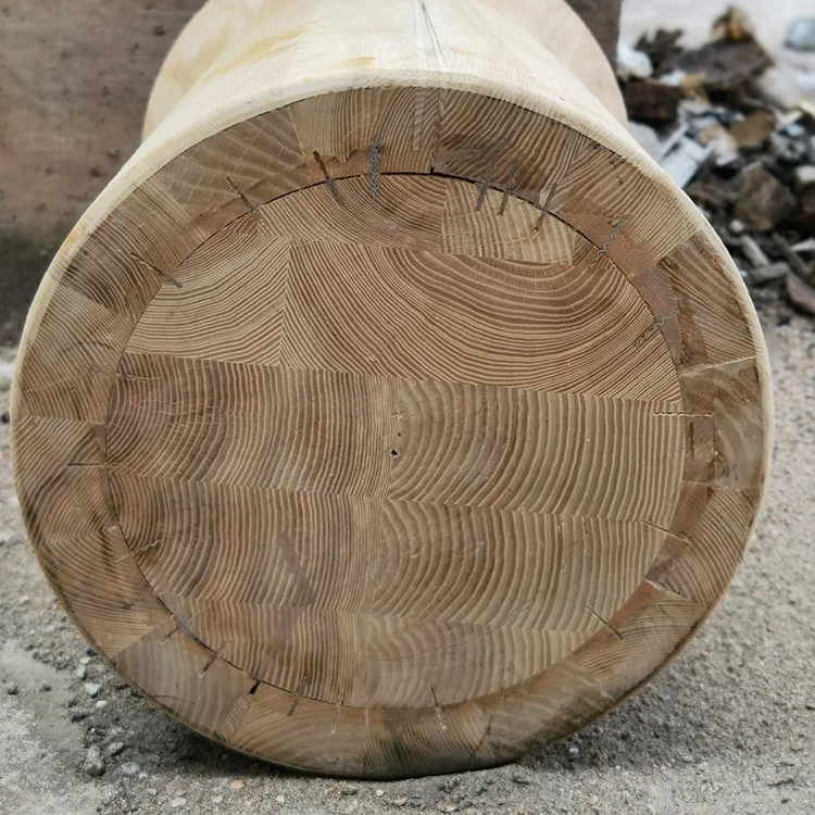 Wood Side Table Splice Furniture Wood Block Small Round Coffee Table Modern and Simply Ash Solid 1 Piece Customized Wooden