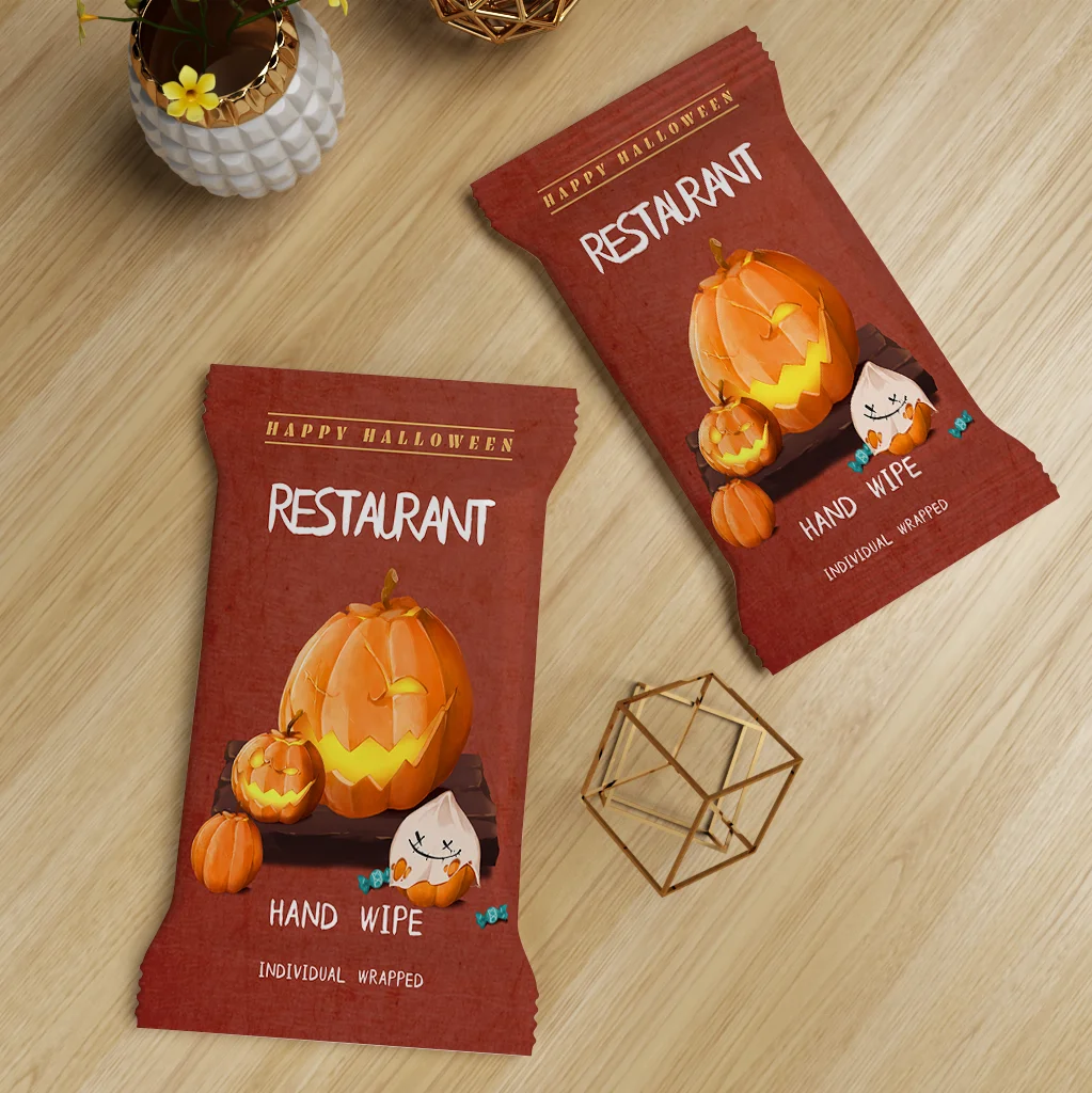 Single packed restaurant wet napkin wet wipes