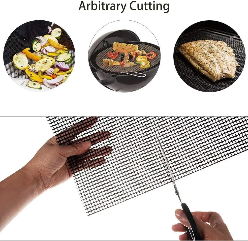 Hot Sell Easy To Clean Bbq Tools Heat Resistant Ptfe Non-stick Bbq Grill Mesh Mat