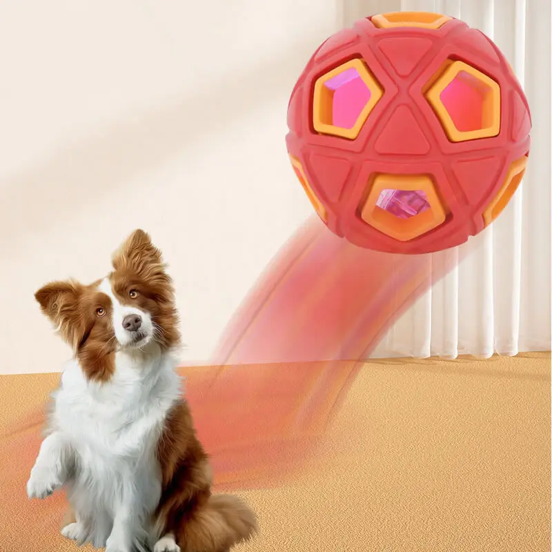 BOTO Interactive Dog Toy Ball With Led Lights Dog Chew Toy Ball For Aggressive Chewers Dog Toy Ball