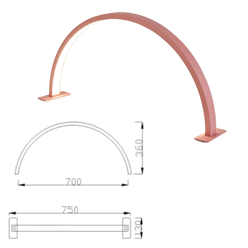 New 40 Pink White black Manicure Table Light Slim-Line Desk UV Led Right Light Half Moon Nail Lamp Customize Logo