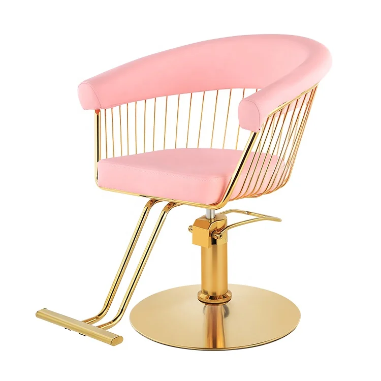Pink Cute Hair Styling Chair Hydraulic Furniture Salon Barber Chair Hair Salon Equipment