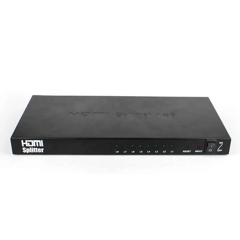 1 in 8 Out  8 Ports HDMI Splitter 1*8  Support Full HD 4Kx2K Video Dual Display for DVD PS3 Xbox with Power Adapter