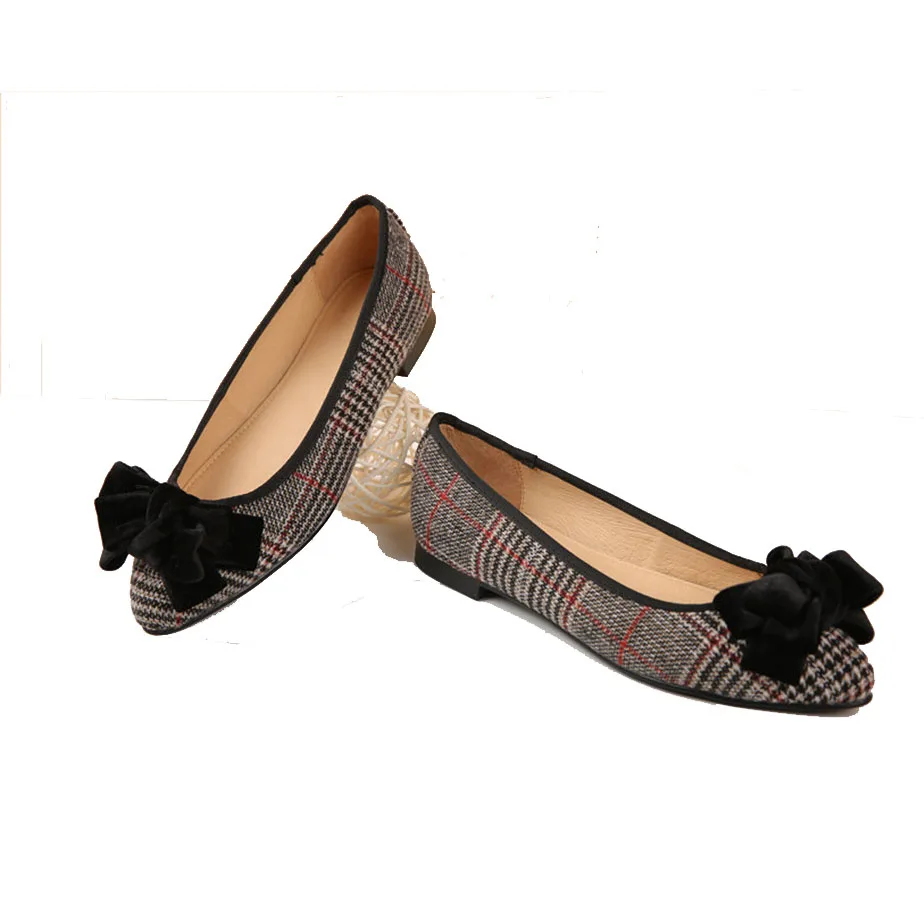 New Arrivals Women Shoes Black  Velvet Bow Design Comfortable Dress Lady Shoes Ballet Flats Walking Style  Women Shoes
