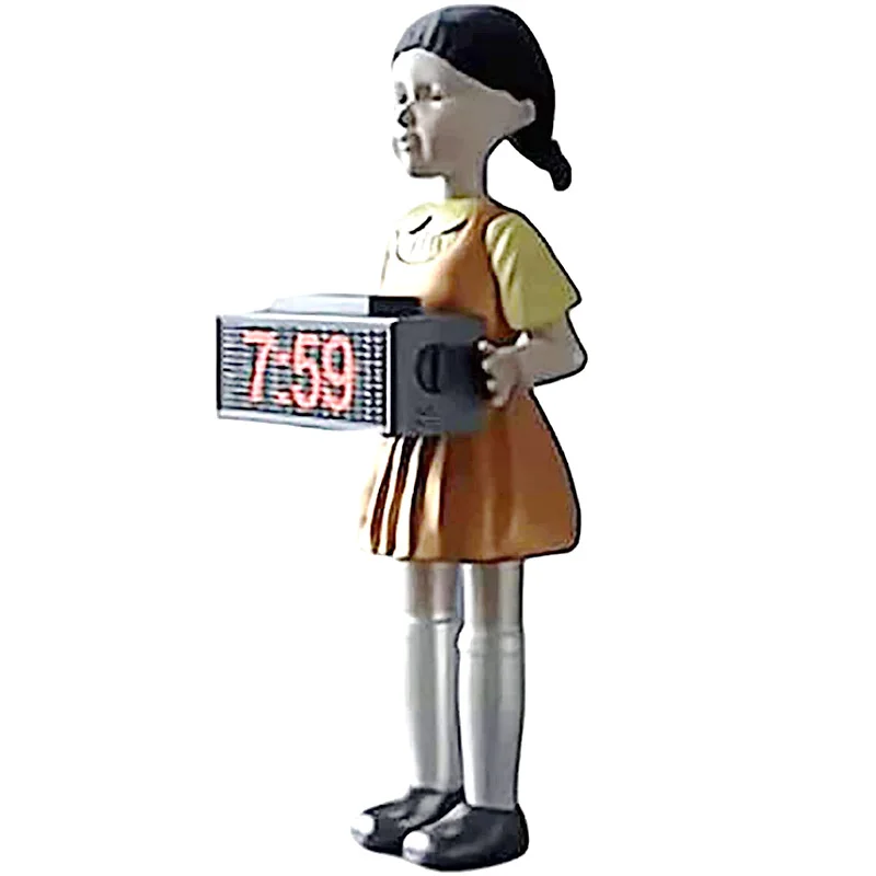 2021 Korean squid game clock music wooden figure doll alarm wake up