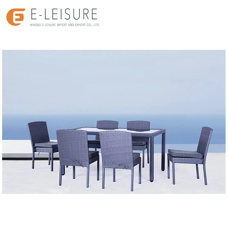 outdoor furniture chairs  Modern rattan dinning table set 6 chairs dining room furniture