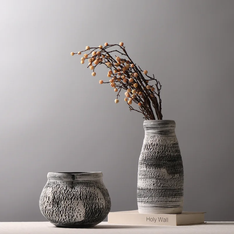 Hot Flowerpot Decorative Item Home Decoration Accessories Modern Luxury Flower Accents Retro Large Ceramic Vase