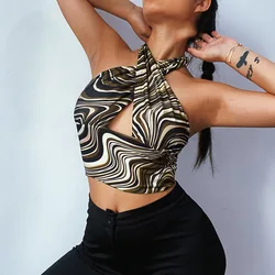 T3021 Trendy And Elegant Women Casual Party Club Top Backless Modern Design Blouse Crop Top Sexy