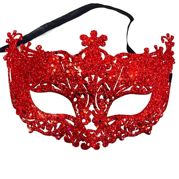 Wholesale Halloween Christmas Ball Carnival Gold Powder Openwork Fox Plastic party mask black mask masquerade masks