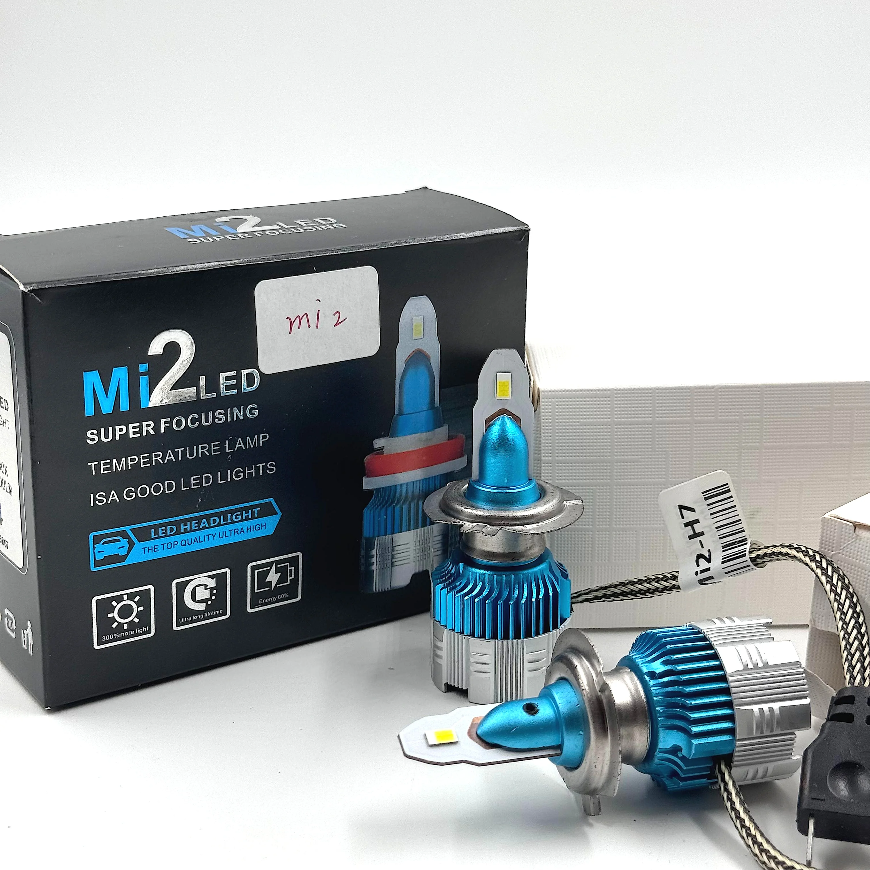 MI2 Mini Waterproof 60W 2PCS car Led Headlight bulbs 9012 9005 9006 h1 h3 h4 h11 easy to install plug and play