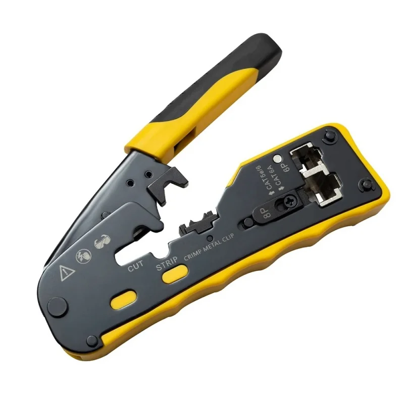 8P 6P RJ45 RJ12 RJ11 Pass Through Connectors Modular Crimper for  Cat5 Cat6 Cat7 Cat8 Strip Cut Crimp Tool Ethernet Crimper