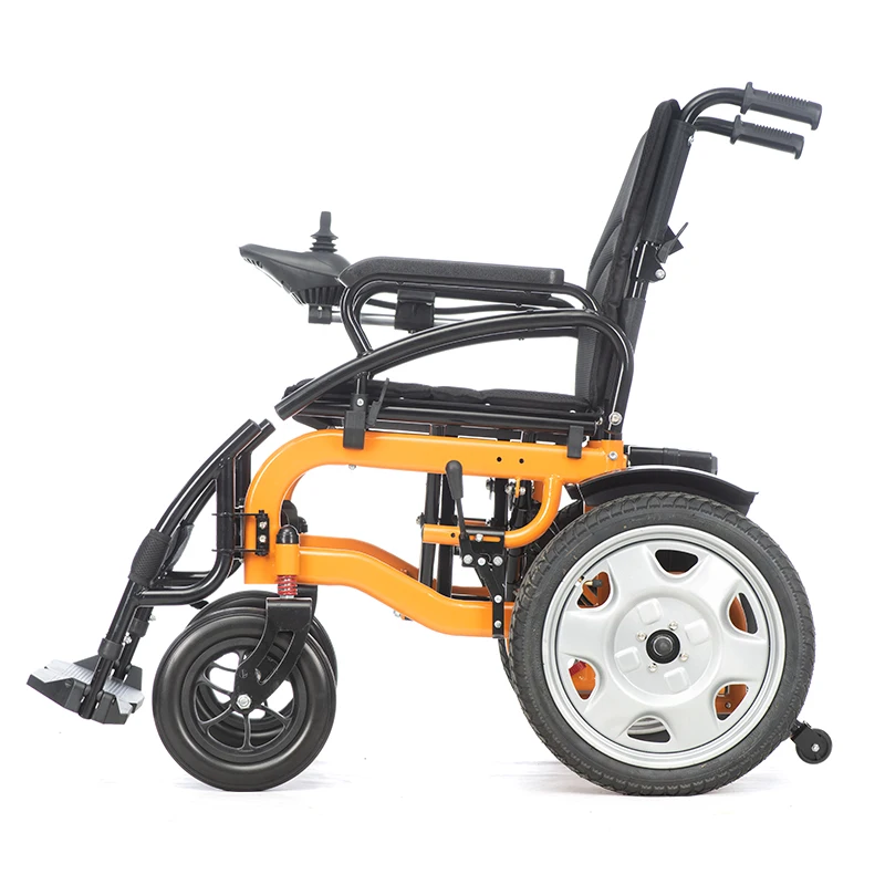 Chinese Manufacturer Light Portable Electric Wheelchair Strong Motor Steel Electric Wheelchair