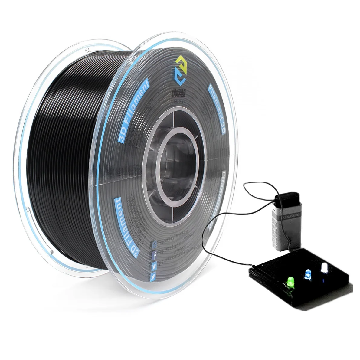 YOUSU проводящая нить пла 175 мм 1 кг нить для 3d принтера нить для 3d принтера проводящая нить пла