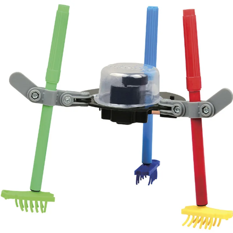 Children Creative 3 In 1 Graffiti Doodling Robot Kit DIY Science Education Assembled Robot Toys For Children