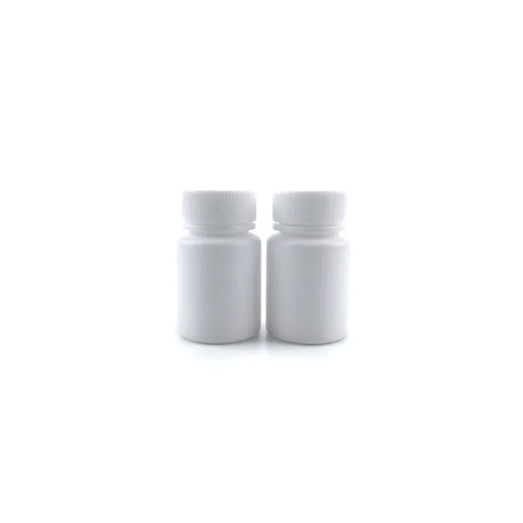 Empty  50ml 100ml Round White HDPE Capsules Tablets Bottle medicine tablets pill packaging bottles