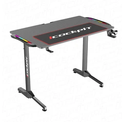 Saitu New Design Professional Gaming Light Desk L Shape Computer PC Table Escritorio Gamer Rgb Gaming Desk with Free Mouse Pad