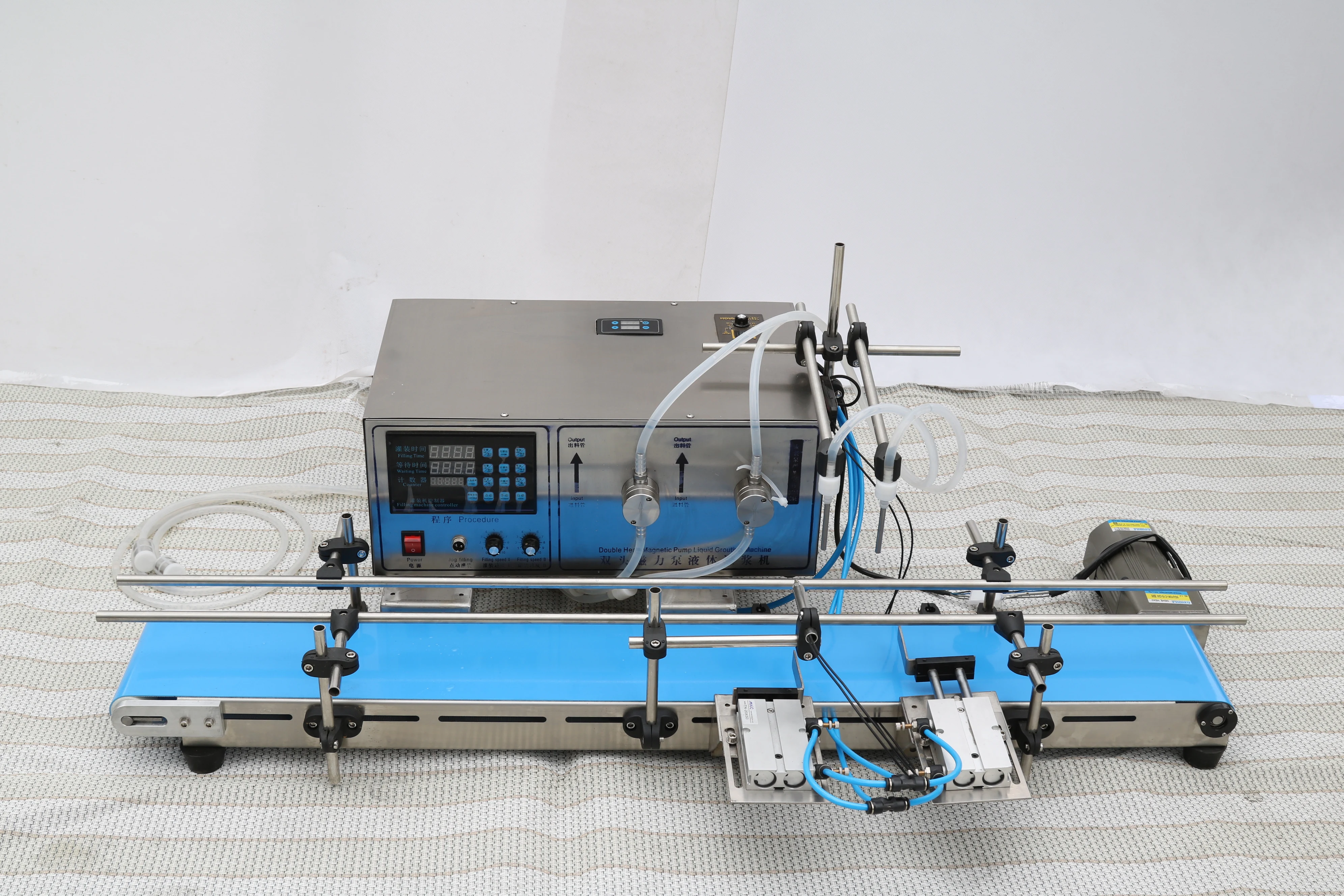 DOVOLL multi heads Magnetic Pump  Bottle Rotary anti-corrosion acid alkaline Liquid following Filling  Machine Line