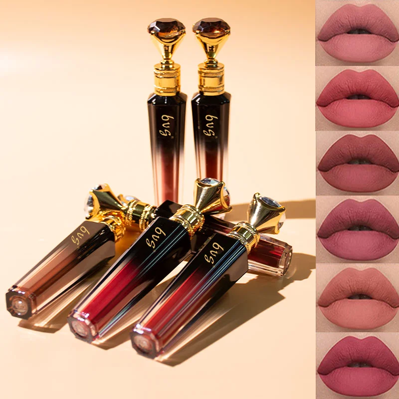 Luxury Diamond  Lip Stick vendors,Matte Liquid Lipstick Private Label Waterproof,High Pigment Non-Sticky Matte Lip Glaze