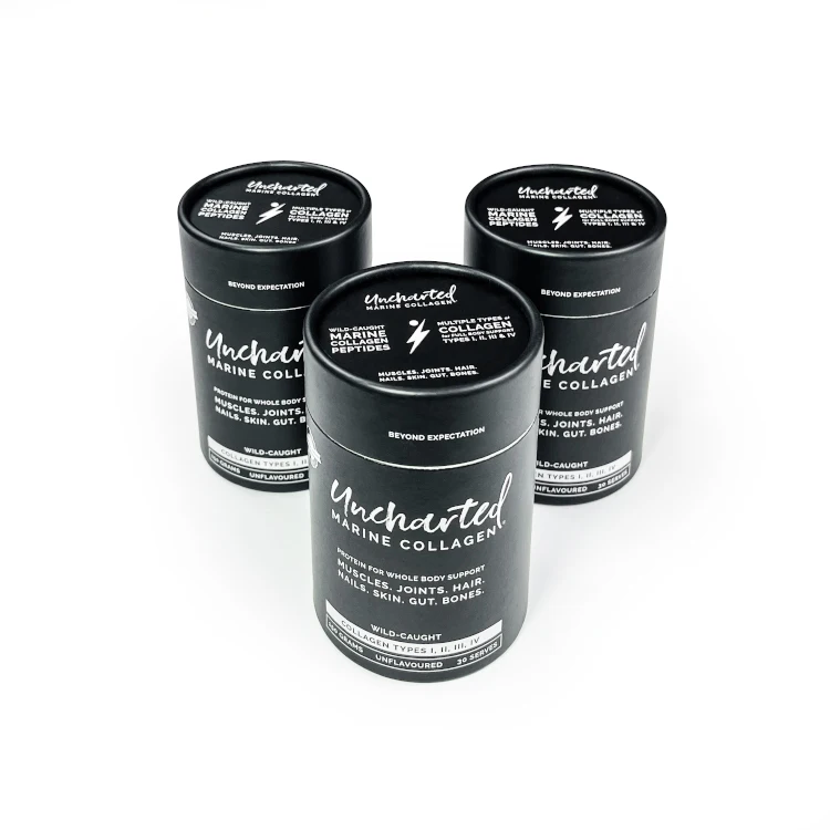 Eco friendly Round Cardboard Powder Container Cookie Coffee Bean Food Paper Tube Tea packaging with seal Metal Lid aluminum jar