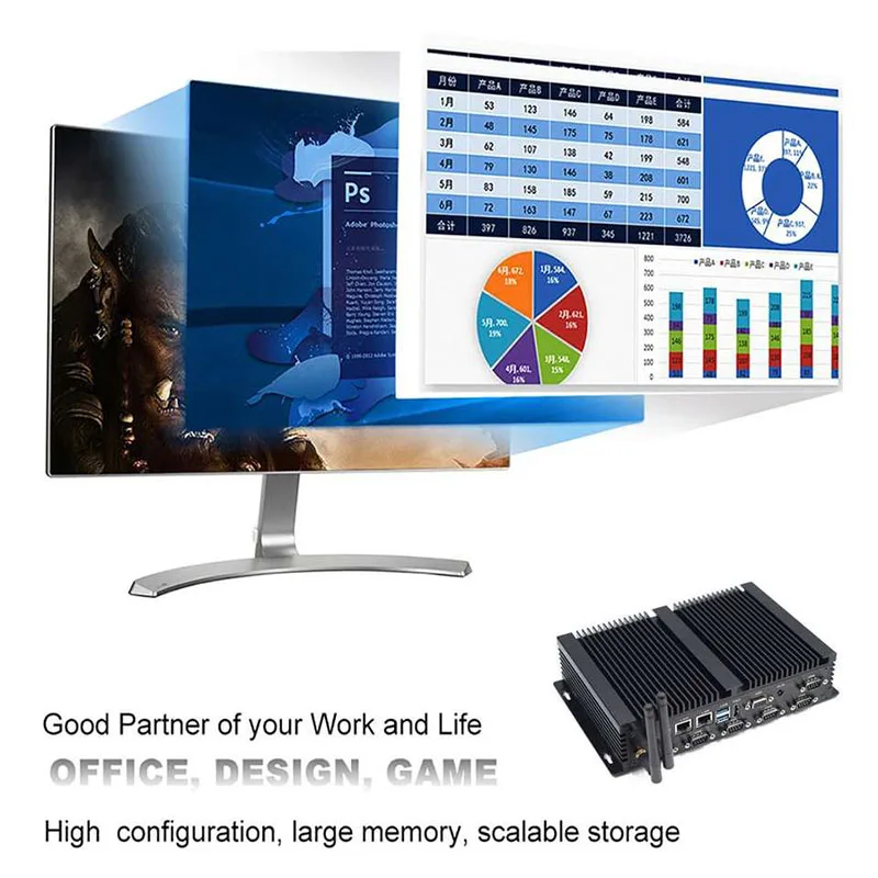 Dual Lan Ports No Monitor Screen I5 I7 Mini Computer Machine With Aluminum Case Industrial Computer Linux
