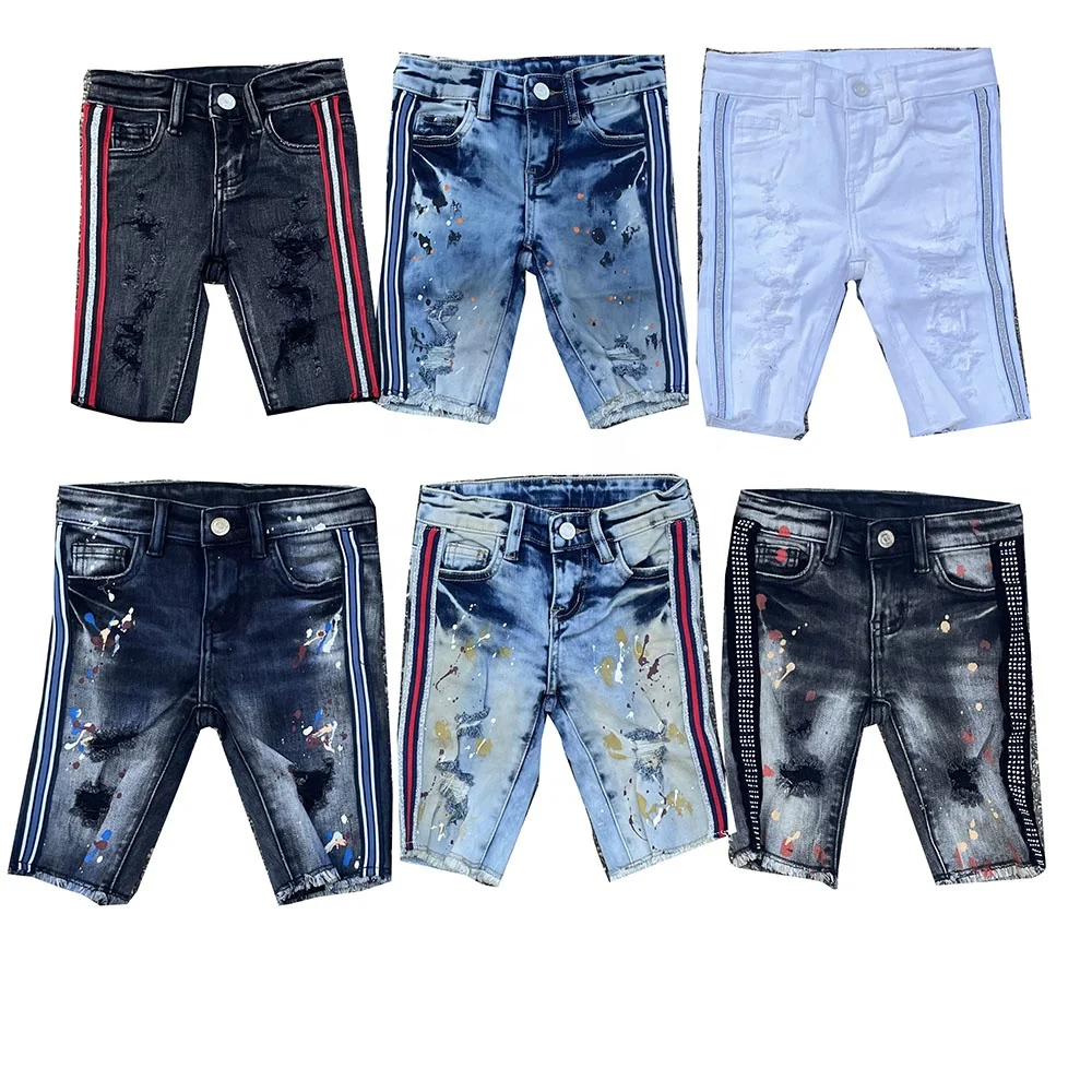 2022 New style Popular Camo Mini Kid Shorts Jean Kids shorts with side stripe Baby denim Shorts