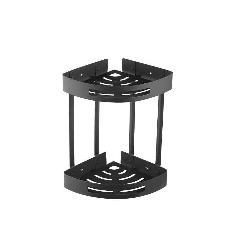 wholesale stainless steel double layer square shelf Dual Tier two layers triangle corner shelf