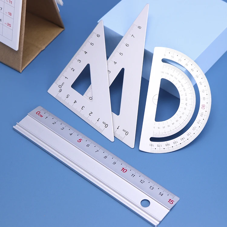 Wholesale PP Plastic Customized Ruler Triangle Protractor Geometric Tools Set Students School Geometry Sets Mathematical Set