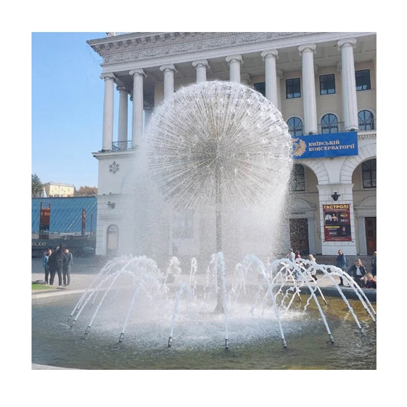 Stainless Steel Unique Dandelion Flower Shape Outdoor Pool Fountain Beautiful Garden Ornament