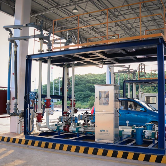 Compressed gas Packaged Skid-mounted Tanker Loading Facility with loading arm batch controller folding stair for gasoline