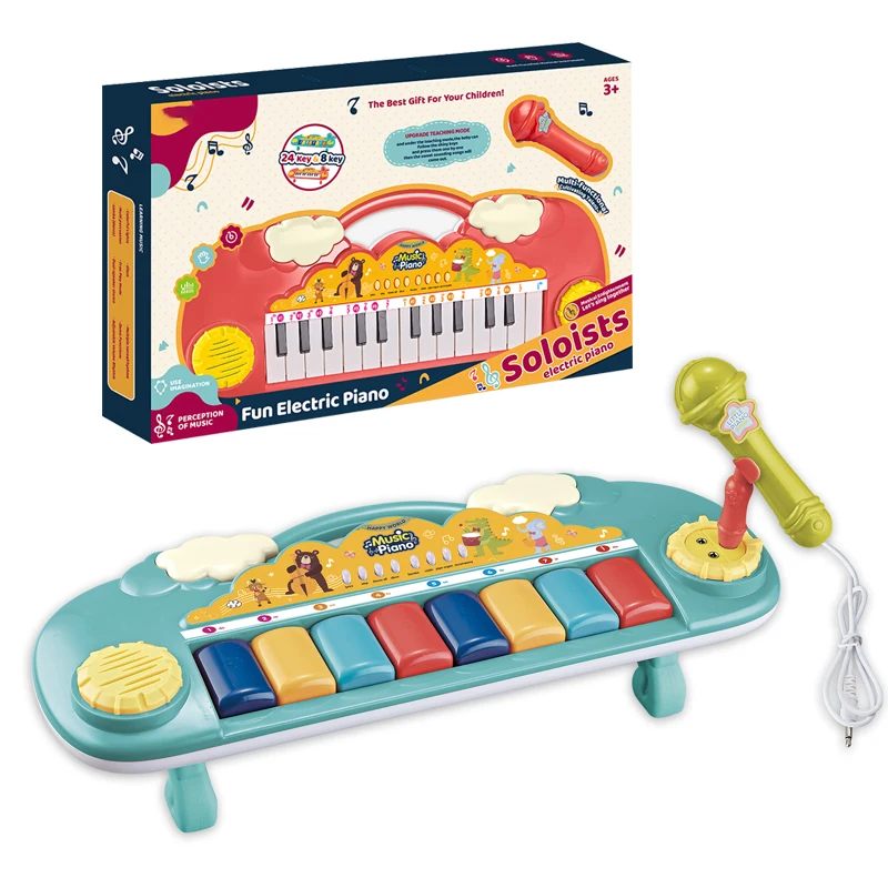 Battery operated plastic keyboard electric piano toy musical Instrument kids piano keyboard musical toy for sale