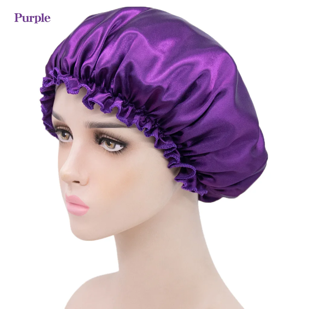 soft hair care hat Hat Night Sleep hat silk stretch nighthat for women
