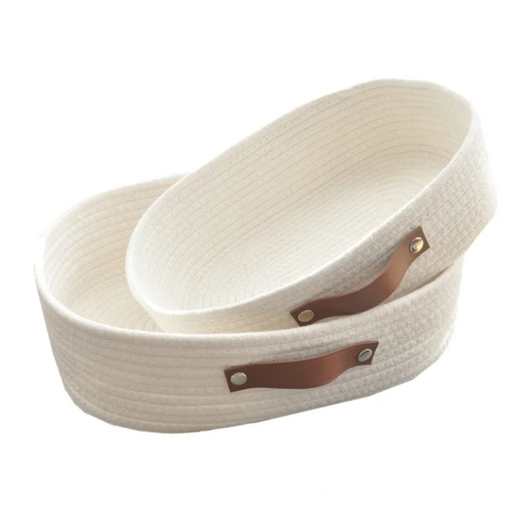 Cotton rope storage basket snack cosmetics storage box desktop cotton knitting storage basket