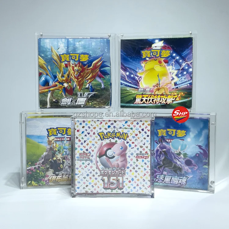 SHP High Quality Acrylic Pokemon Center Original Pokemon Card Game TCG Stellar Miracle Japanese Booster Box Large Size Case