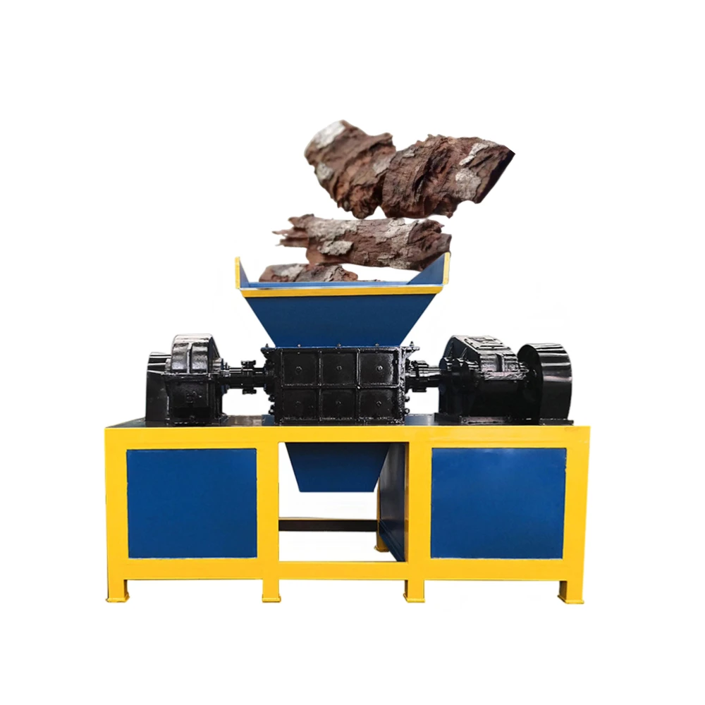 Fully automatic multi-function hydraulic feed wood chipper shredder industrial wood double shaft shredder