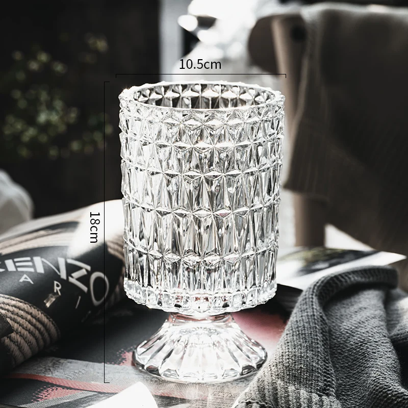 New Fashion Liuli Glass Crystal Vase Modern Home Light Luxury Desktop Decoration Glas Wedding Flower Vase