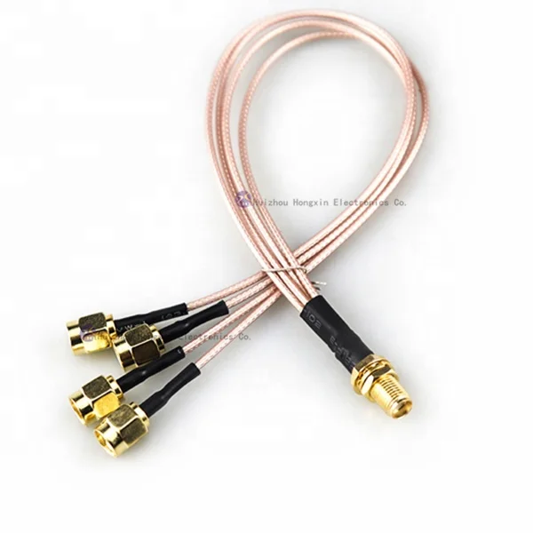 Low Lose 5g Wifi F 4 In 1 Rg178 Cable F Female /Sma Female To 4*Sma Male/ Ipex U.Fl Connector Rf Splitter Coaxial Cables