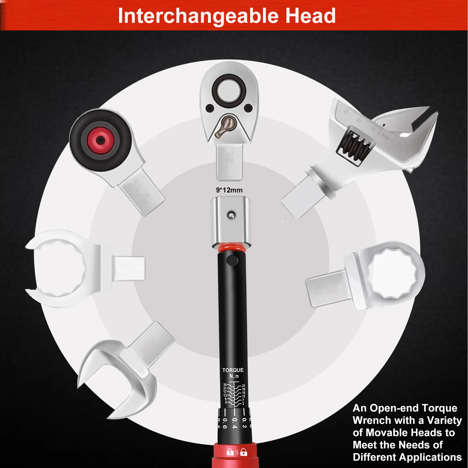 Adjustable Torque Wrench 5-60 Nm Open End Torque Wrench, Replaceable Torque Wrench for  Bicycle, Motorcycle and Car Maintenance