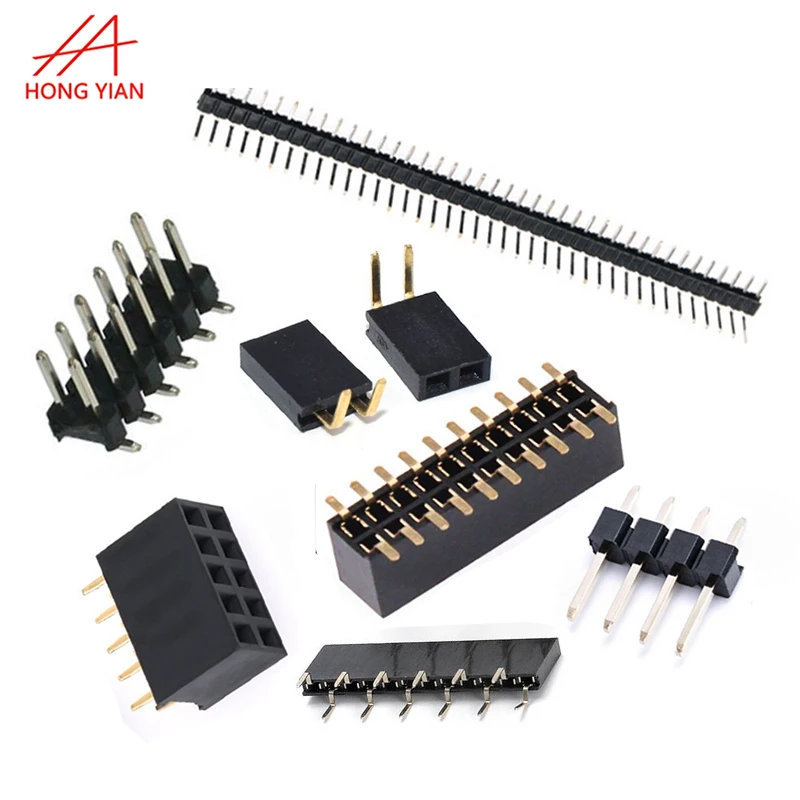 2 mm Pitch Double Single Row Right Angle Male 127 Pin Header 254 Vertical Connector Circuit Board SMT 12 5 pins Female Connector
