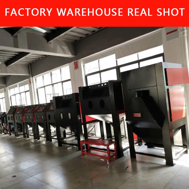 Manual Turntable Cabinet Sand Blasting Machine Rotate Table Dry Abrasive Blasting Sand Blaster