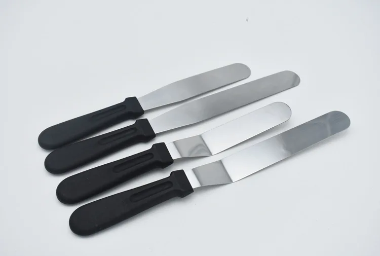 Заводская оптовая продажа набор угловых шпателей для украшения тортов Смещенные матовые шпатели из нержавеющей стали
