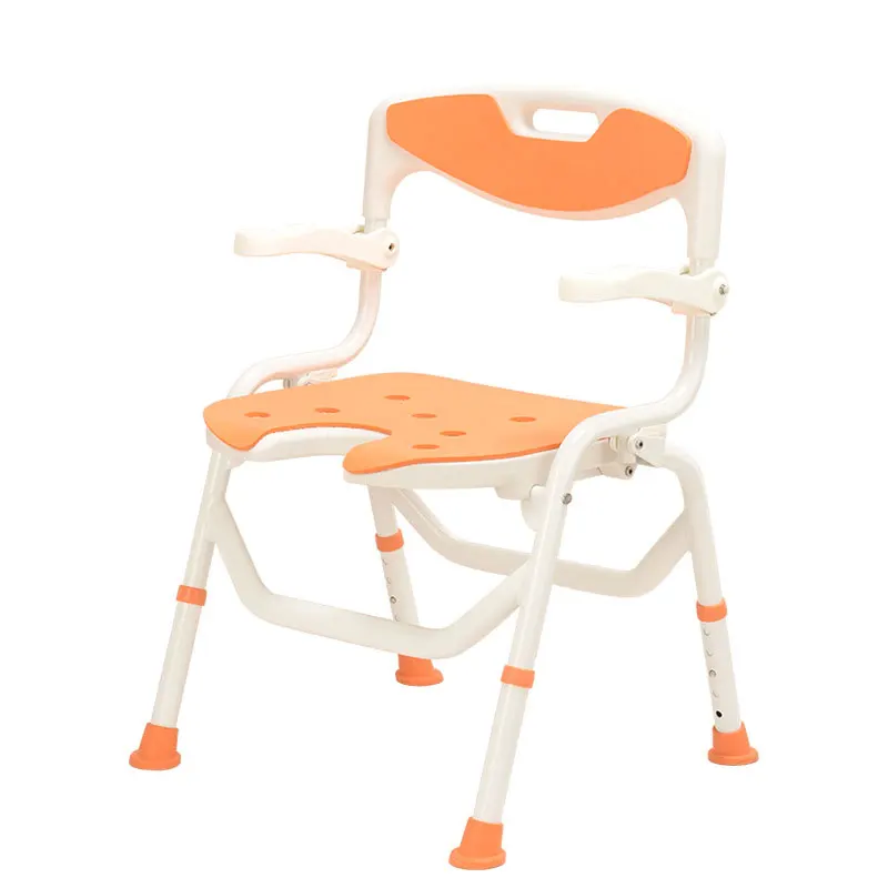 One Key Folding Aluminum Alloy Bath Chair Bathroom Shower Chair