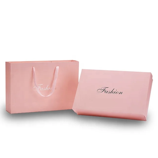 Custom silver foiling cosmetic paper bag box with handle