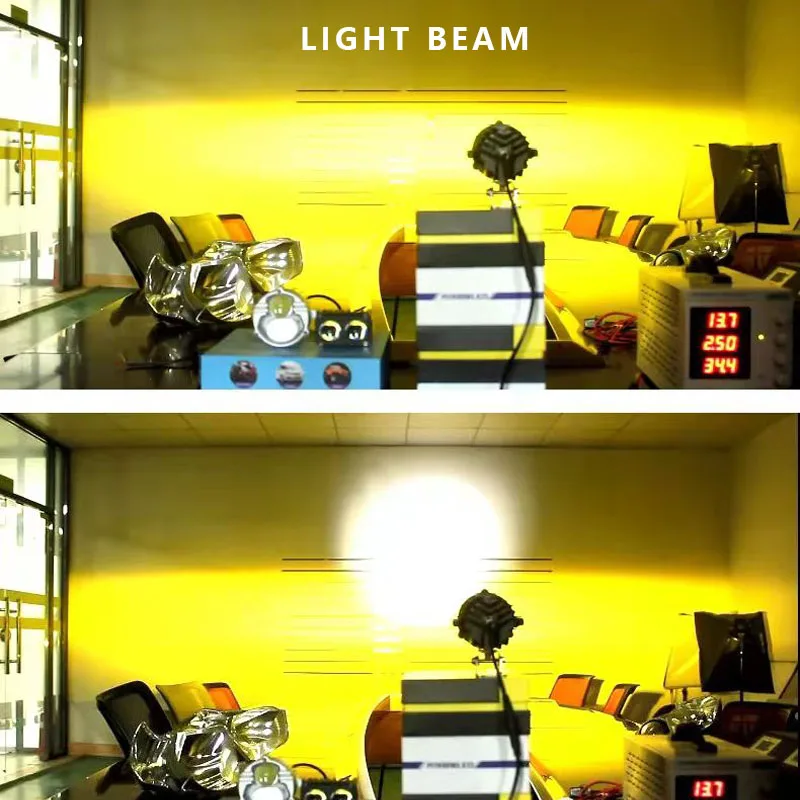 Sanvi New Arrival Mini U30 Motorcycle LED Projector Lens Headlight Spot Light 40W Dual Color Car LED Fog Lights Auto Work Light