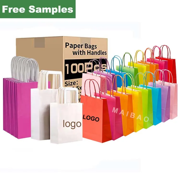 Wholesale Designer Branded Eco Friendly Brown Green Shoes Shopping Paperbag Recycle Kraft Paper Clothing Bags With Custom Logo