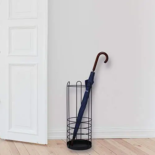 Round Metal Basket baseball Stand Holder Large Black Iron Umbrella Rack for Home and Office Deco Big Wire Entryway storage