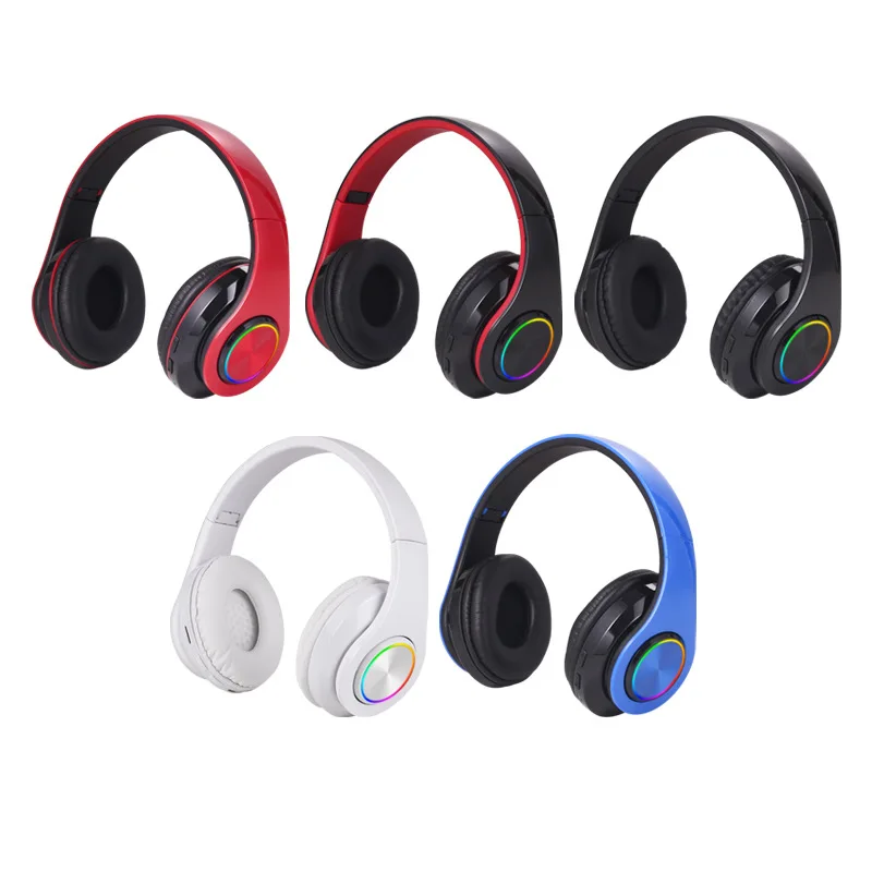 Распродажа Bluetooth-гарнитура Складная спортивная игра Бас-гарнитура беспроводные светящиеся наушники прямые продажи с завода