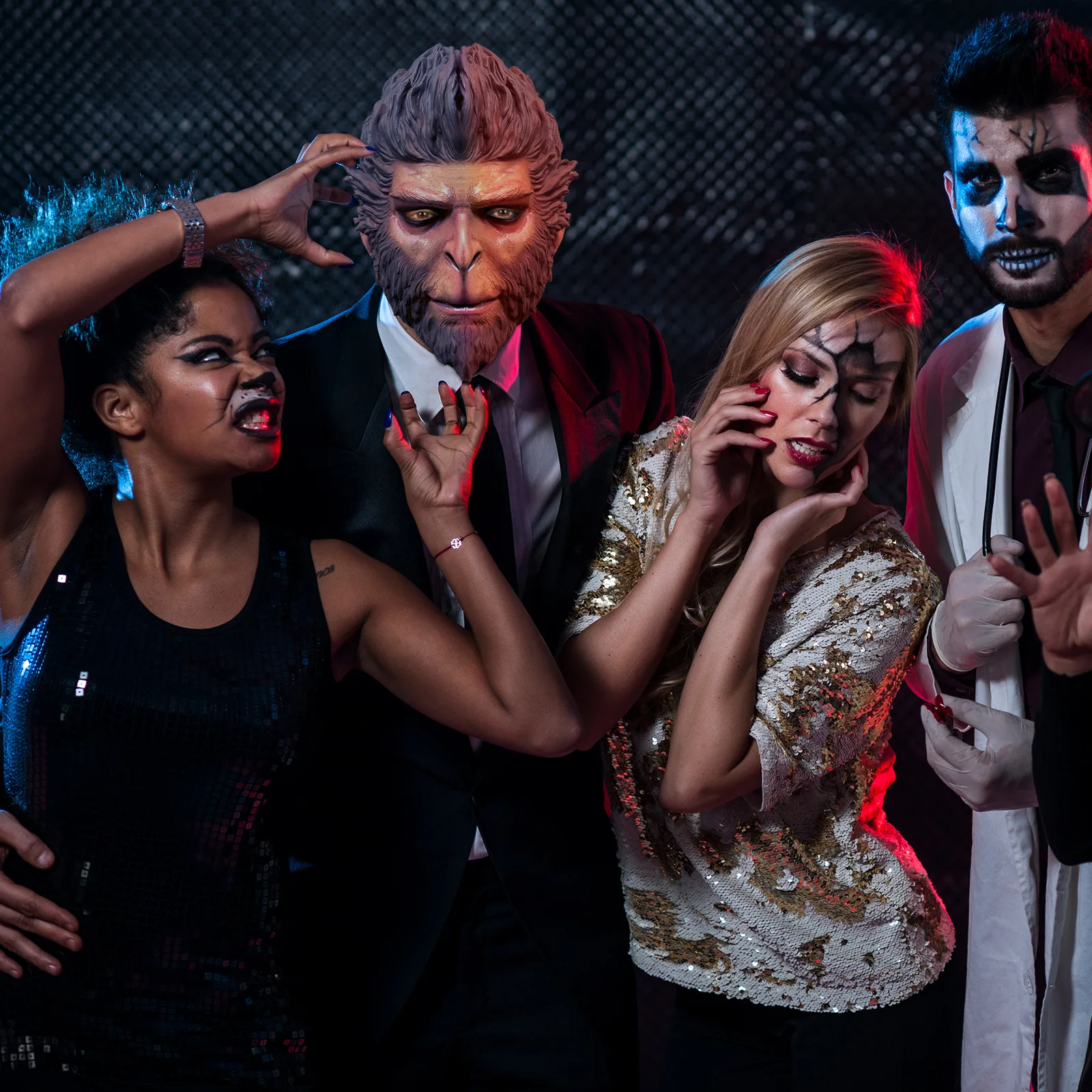 Allogogo Black Mythology Wukong Mask Halloween Game Cosplay Role Playing Qi Tian Da Sheng Mask Funny Monkey Headset