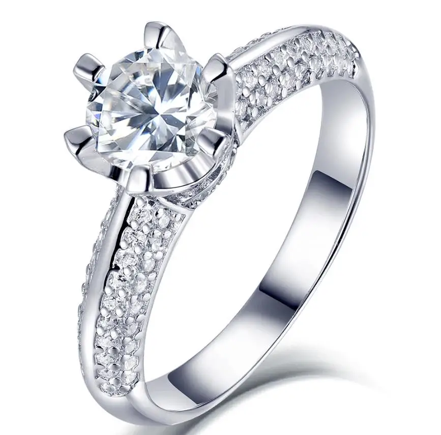 Custom debeers diamond jewelry 1 karat moissanite ring  wedding jewelry  moissanite rings silver 925